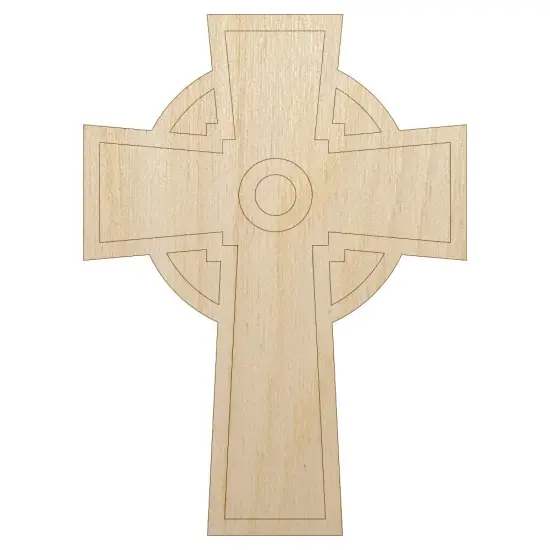 Celtic Cross Simple Outline Unfinished Wood Shape Piece Cutout for DIY Craft Projects {1}