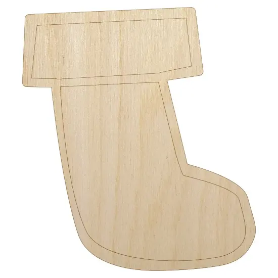 Christmas Xmas Stocking Doodle Unfinished Wood Shape Piece Cutout for DIY Craft Projects {2}