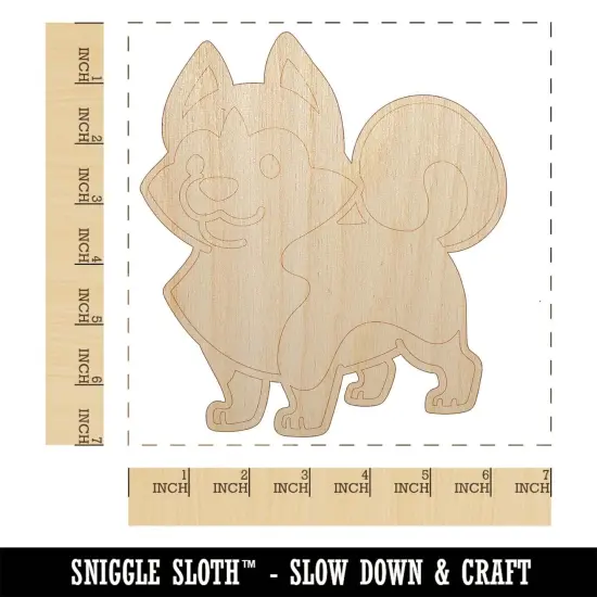 Siberian Husky Standing Dog Unfinished Wood Shape Piece Cutout for DIY Craft Projects {1}