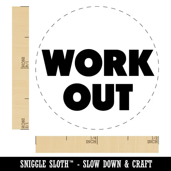 Work Out Bold Text Gym Exercise Self-Inking Rubber Stamp for Stamping Crafting Planners Orange {1}