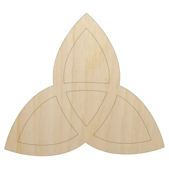 Triquetra Symbol Solid Unfinished Wood Shape Piece Cutout for DIY Craft Projects {7}
