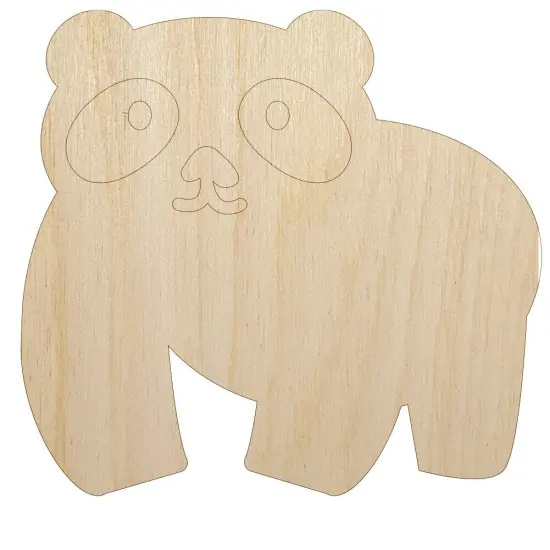 Panda Walking Doodle Unfinished Wood Shape Piece Cutout for DIY Craft Projects {7}