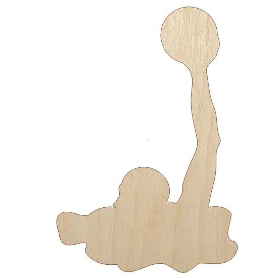 Water Polo Solid Unfinished Wood Shape Piece Cutout for DIY Craft Projects {7}