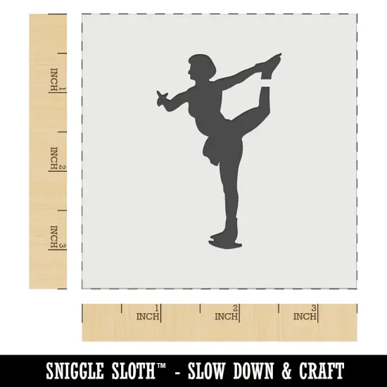 Ice Skating Skater Solid Wall Cookie DIY Craft Reusable Stencil {5}