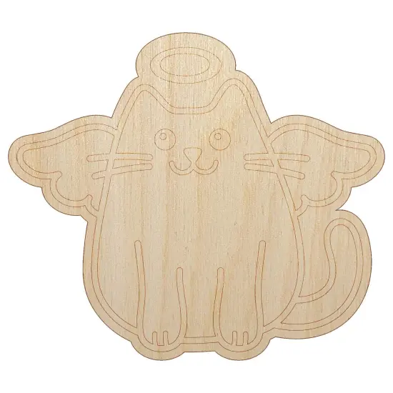 Cat Angel Unfinished Wood Shape Piece Cutout for DIY Craft Projects {7}