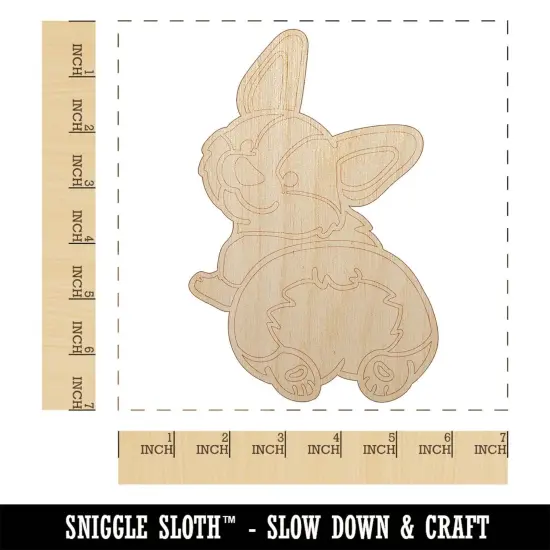 Pembroke Welsh Corgi from Behind Butt Dog Unfinished Wood Shape Piece Cutout for DIY Craft Projects {1}