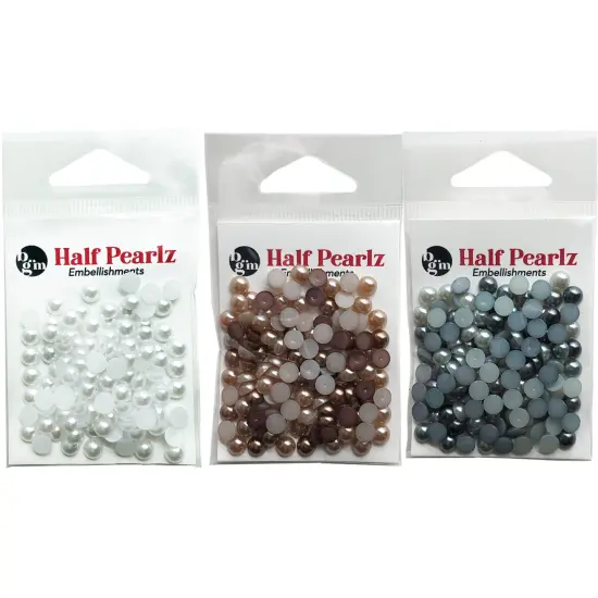 Buttons Galore Flat Back Pearls for DIY Crafts - Three Neutral Colors 350 Pieces {1}