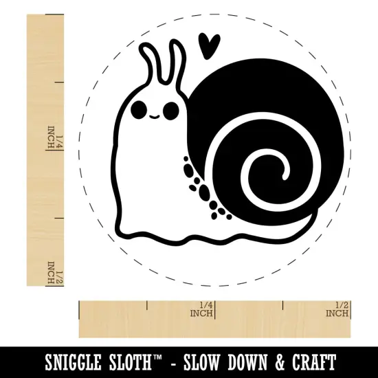Happy Slow Kawaii Chibi Snail Self-Inking Rubber Stamp for Stamping Crafting Planners Orange {1}