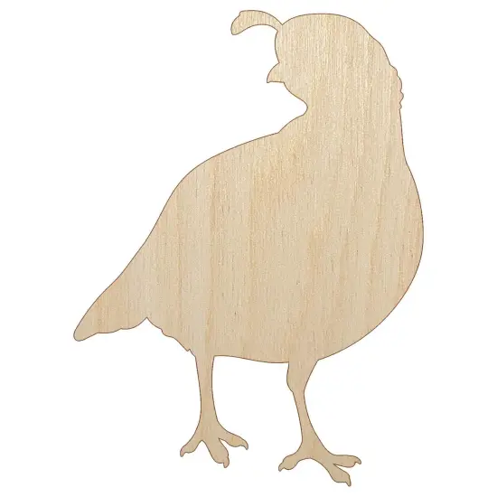 Walking Quail Bird Solid Unfinished Wood Shape Piece Cutout for DIY Craft Projects {7}