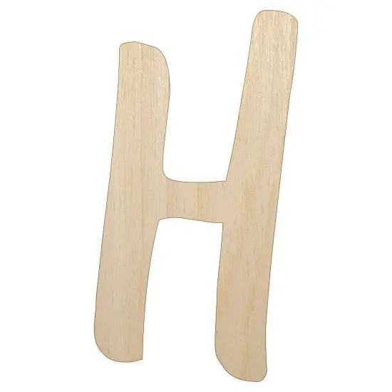 Letter H Uppercase Felt Marker Font Unfinished Wood Shape Piece Cutout for DIY Craft Projects {1}