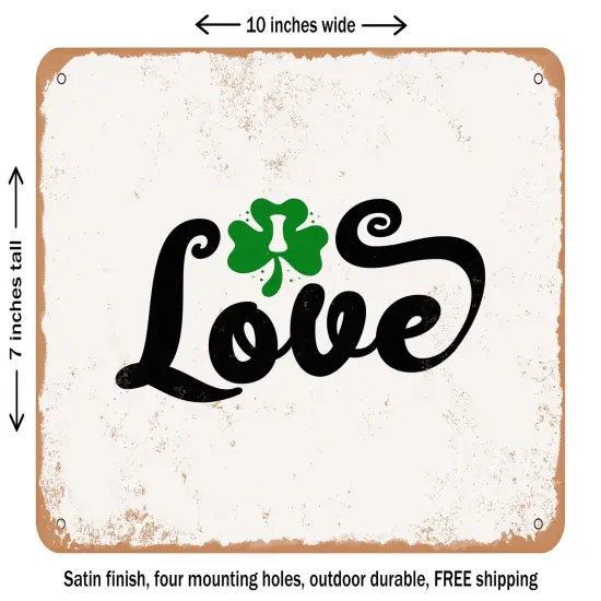 DECORATIVE METAL SIGN - I Love - Vintage Rusty Look {1}