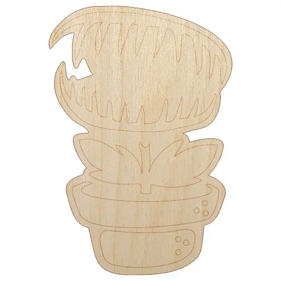 Venus Fly Trap Carnivorous Plant Unfinished Wood Shape Piece Cutout for DIY Craft Projects {7}