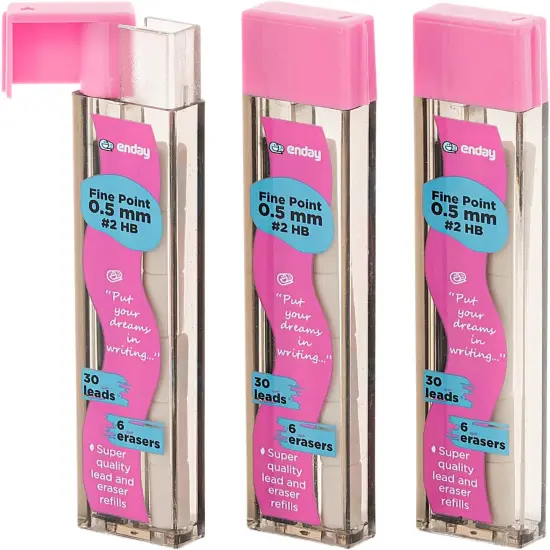 Enday Eraser And Lead Refill Tube (3/Pack) {3}