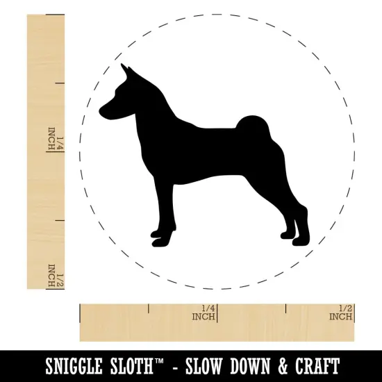 Basenji Dog Solid Self-Inking Rubber Stamp for Stamping Crafting Planners Blue {1}