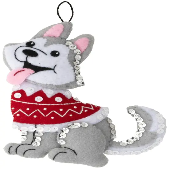 Bucilla Felt Ornaments Applique Kit Set Of 6-Dogs In Ugly Sweaters {6}