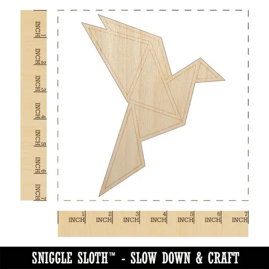 Origami Paper Bird Unfinished Wood Shape Piece Cutout for DIY Craft Projects {1}