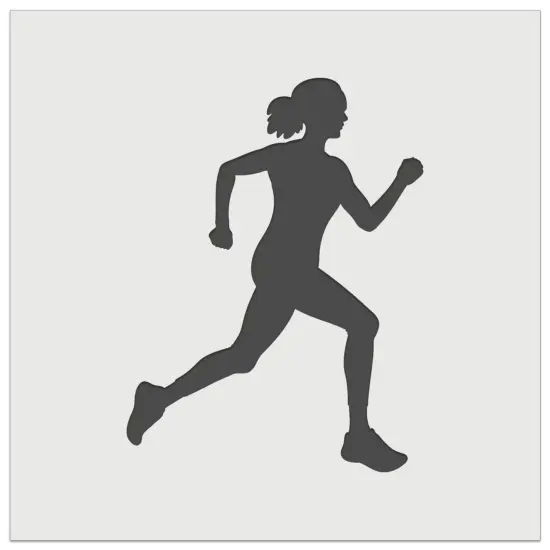 Woman Running Marathon Cardio Exercise Wall Cookie DIY Craft Reusable Stencil {2}