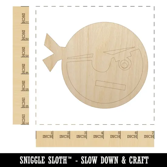 Pirate Face Unfinished Wood Shape Piece Cutout for DIY Craft Projects {1}