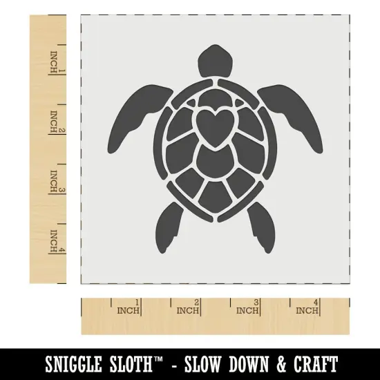 Sea Turtle Heart in Shell Wall Cookie DIY Craft Reusable Stencil {7}