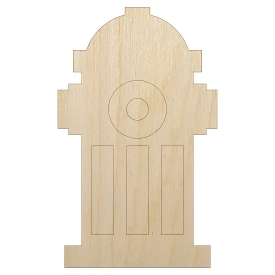 Fire Hydrant Icon Unfinished Wood Shape Piece Cutout for DIY Craft Projects {7}