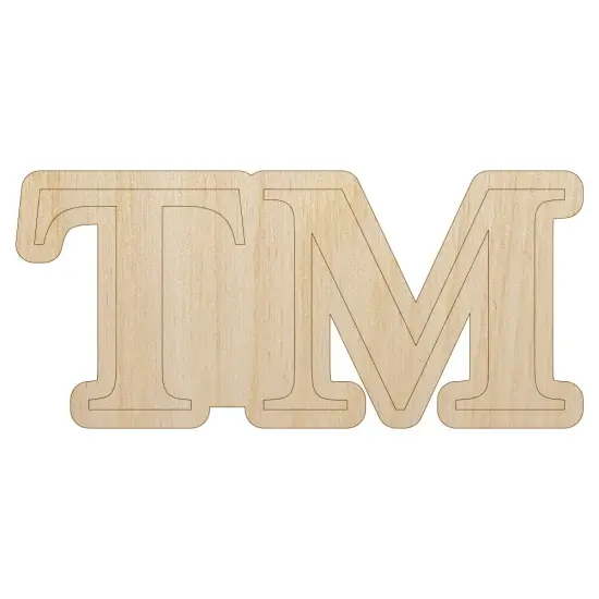 Trademark TM Symbol Unfinished Wood Shape Piece Cutout for DIY Craft Projects {1}