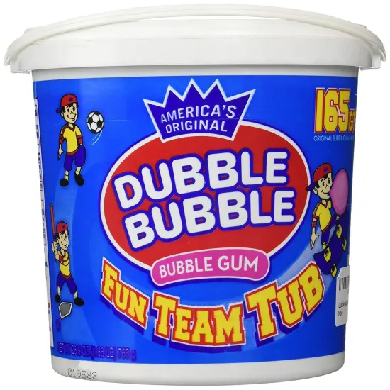 165 Count Tub Bubble Gum (Case of 6) {1}