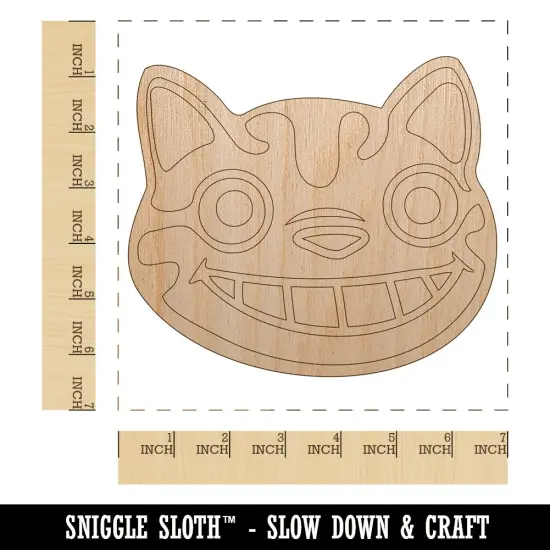 Grinning Cheshire Cat Unfinished Wood Shape Piece Cutout for DIY Craft Projects {1}