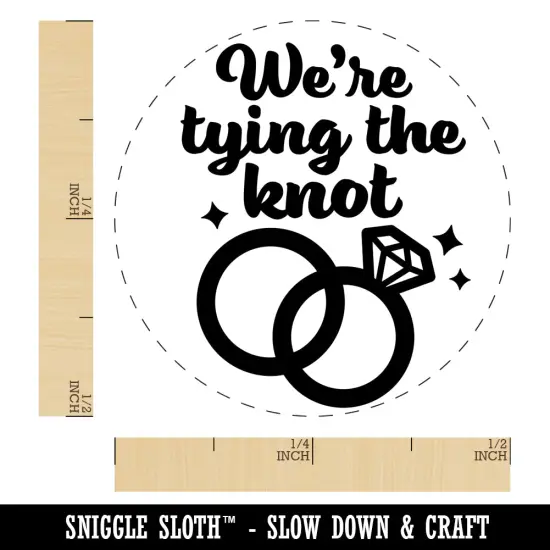 We're Tying the Knot Wedding Rings Self-Inking Rubber Stamp for Stamping Crafting Planners Blue {1}