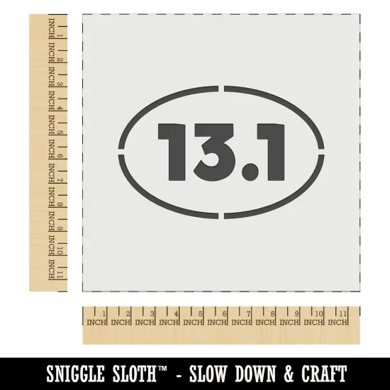 13.1 Half Marathon Runner Wall Cookie DIY Craft Reusable Stencil {1}