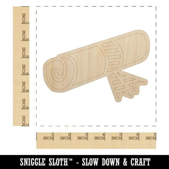 Diploma Graduation Doodle Unfinished Wood Shape Piece Cutout for DIY Craft Projects {1}