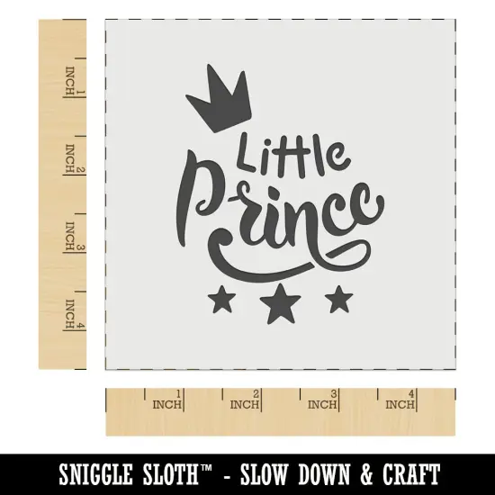 Little Prince Cursive with Crown and Stars Wall Cookie DIY Craft Reusable Stencil {6}