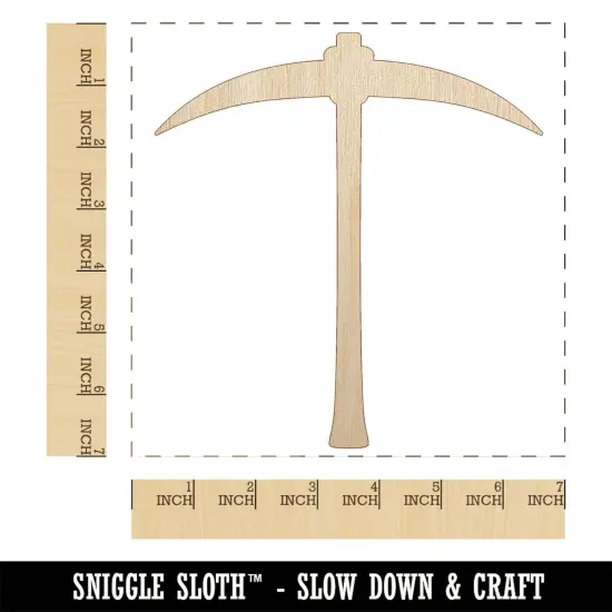 Pick Axe Mining Tool Unfinished Wood Shape Piece Cutout for DIY Craft Projects {1}