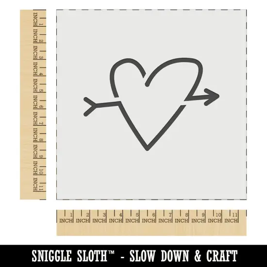Heart Outline with Arrow Wall Cookie DIY Craft Reusable Stencil {1}