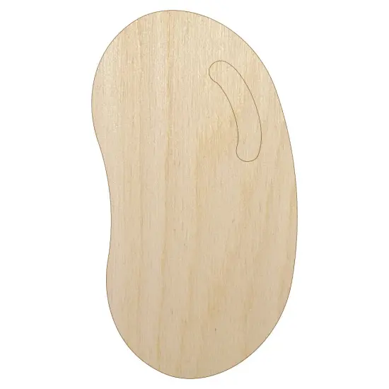 Jelly Bean Solid Unfinished Wood Shape Piece Cutout for DIY Craft Projects {1}