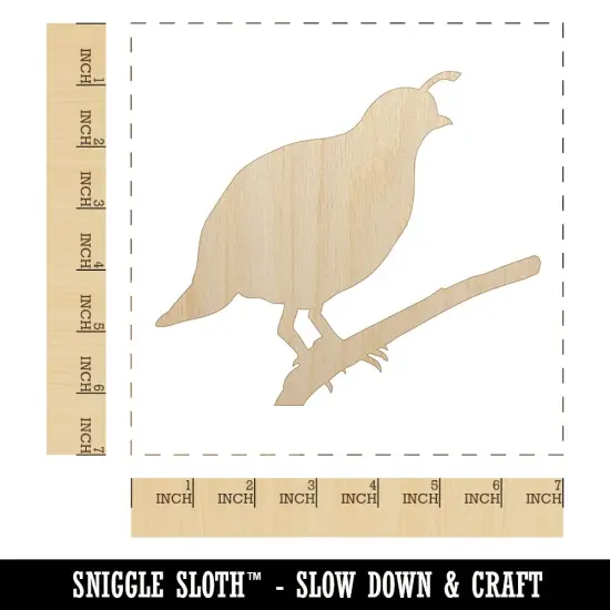 Quail Bird Solid Unfinished Wood Shape Piece Cutout for DIY Craft Projects {1}