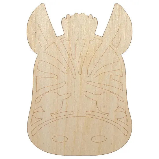 Charming Kawaii Chibi Zebra Face Blushing Cheeks Unfinished Wood Shape Piece Cutout for DIY Craft Projects {7}