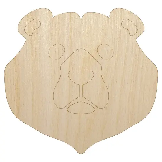 Black Bear Head Unfinished Wood Shape Piece Cutout for DIY Craft Projects {7}