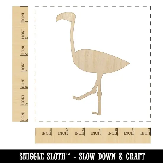 Flamingo Bird Solid Unfinished Wood Shape Piece Cutout for DIY Craft Projects {1}