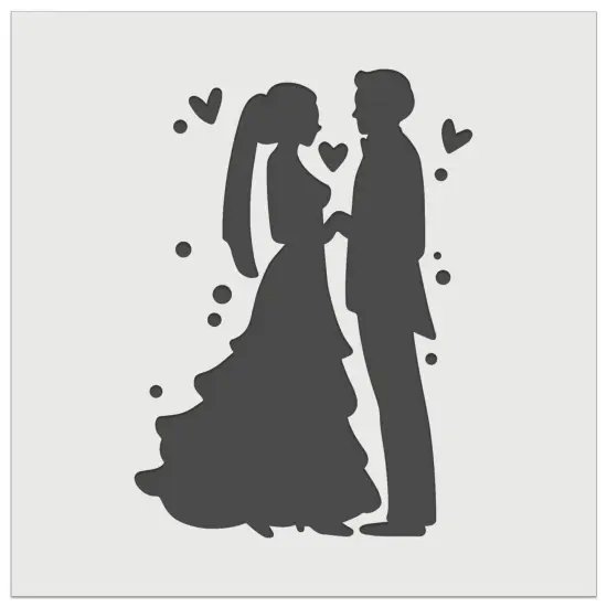 Bride and Groom Wedding Silhouette Wall Cookie DIY Craft Reusable Stencil {7}