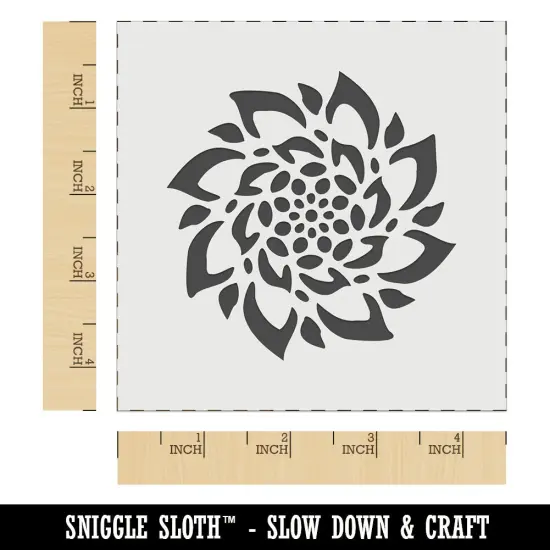 Radial Succulent Flower Spiral Wall Cookie DIY Craft Reusable Stencil {7}