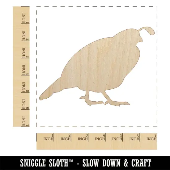Plump California Quail Unfinished Wood Shape Piece Cutout for DIY Craft Projects {1}