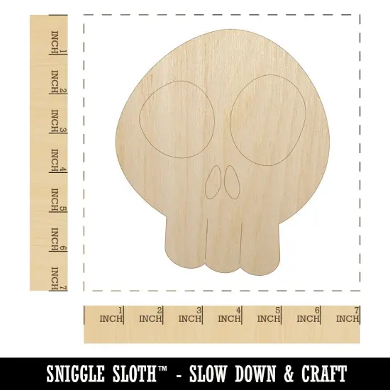 Fun Skull Unfinished Wood Shape Piece Cutout for DIY Craft Projects {1}