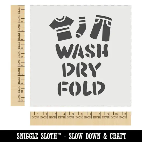 Laundry Wash Dry Fold Wall Cookie DIY Craft Reusable Stencil {1}