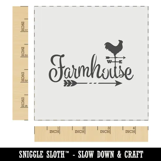 Farmhouse Script Font Arrow Rooster Weathervane Wall Cookie DIY Craft Reusable Stencil {6}