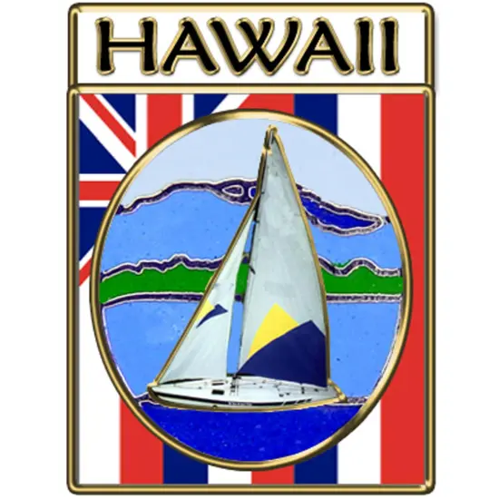 Hawaii Sailboat Pin 1" {1}