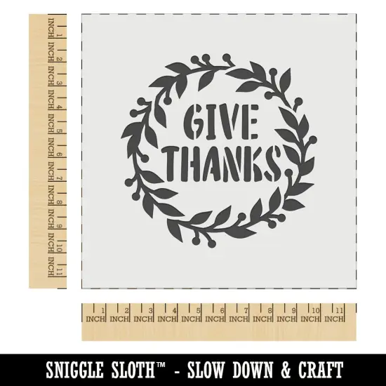 Give Thanks Wreath Wall Cookie DIY Craft Reusable Stencil {1}