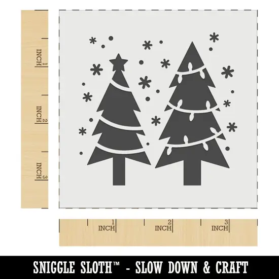 Holiday Christmas Trees Snowflakes Wall Cookie DIY Craft Reusable Stencil {6}