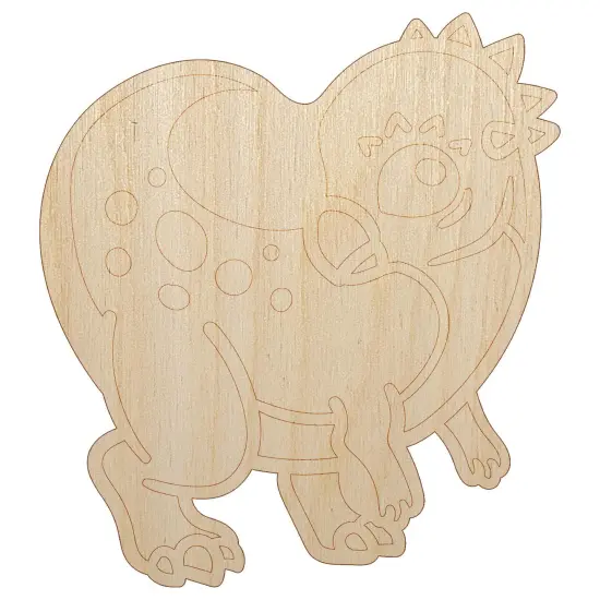 Chibi Pachycephalosaurus Dinosaur Unfinished Wood Shape Piece Cutout for DIY Craft Projects {7}