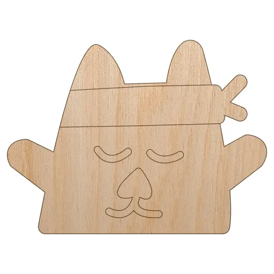 Ninja Kitty Cat Doodle Unfinished Wood Shape Piece Cutout for DIY Craft Projects {7}