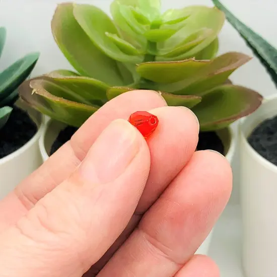 4, 20 or 50 Pieces: 6x8 mm Teardrop Bright Red Imitation Crystal January Birthstone Beads {4}